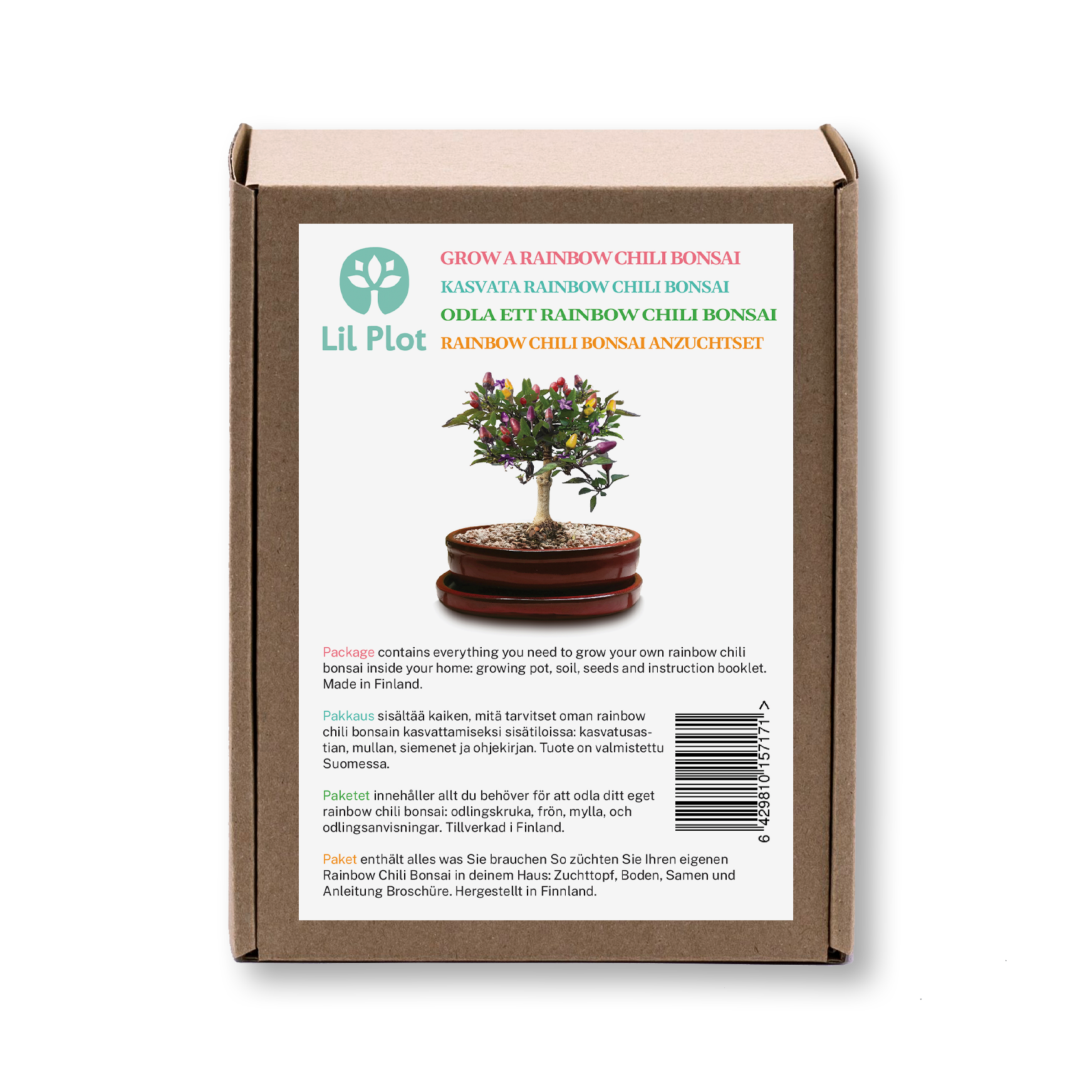 Lil Plot Rainbow Chili Bonsai tree kit - Nordic Innovation Shop
